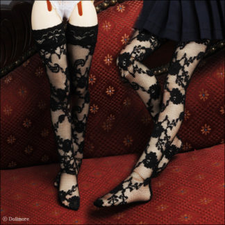 doll more msd lace band stocking black