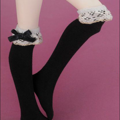 doll more msd lacy girl knee socks black