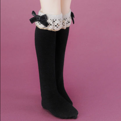 doll more msd lacy girl knee socks black