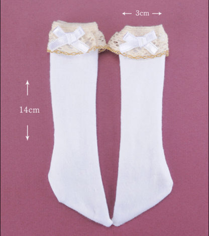 doll more msd lacy girl knee socks white