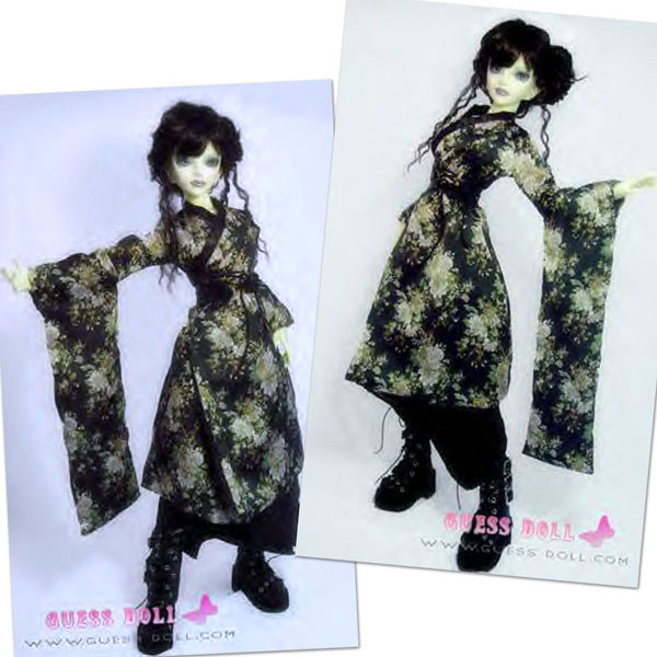 black kimono outfit