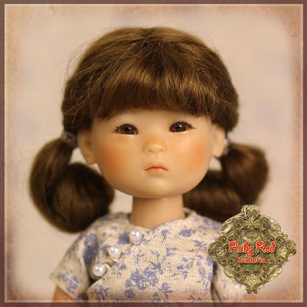 RubyRed Galleria Size 5/6 Ten Ping Brown Mohair Wig with Pigtails