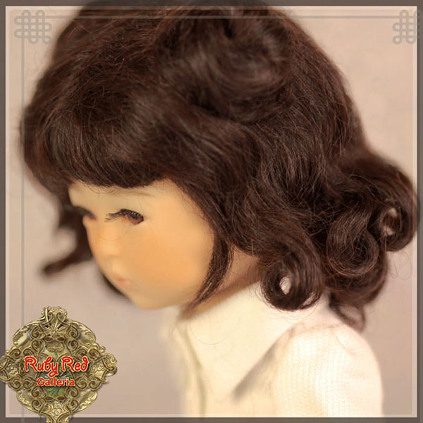 RubyRed Galleria Size 5/6 Ten Ping Black Mohair Wig with Long Curls