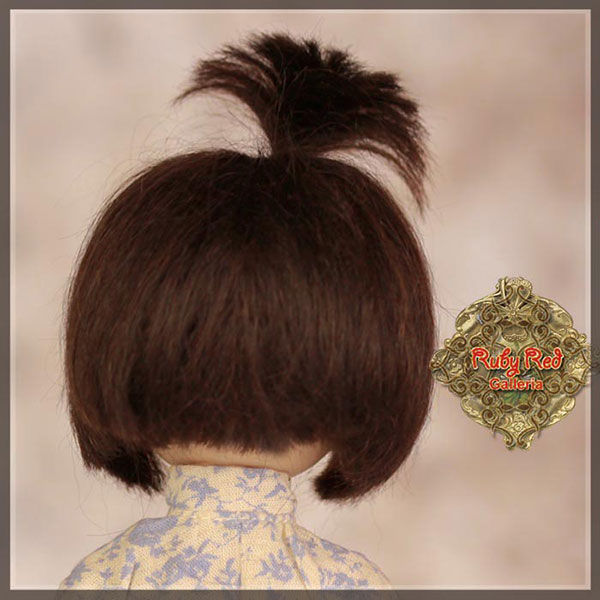 RubyRed Galleria Size 5/6 Ten Ping Black Mohair Wig with Modified Bob
