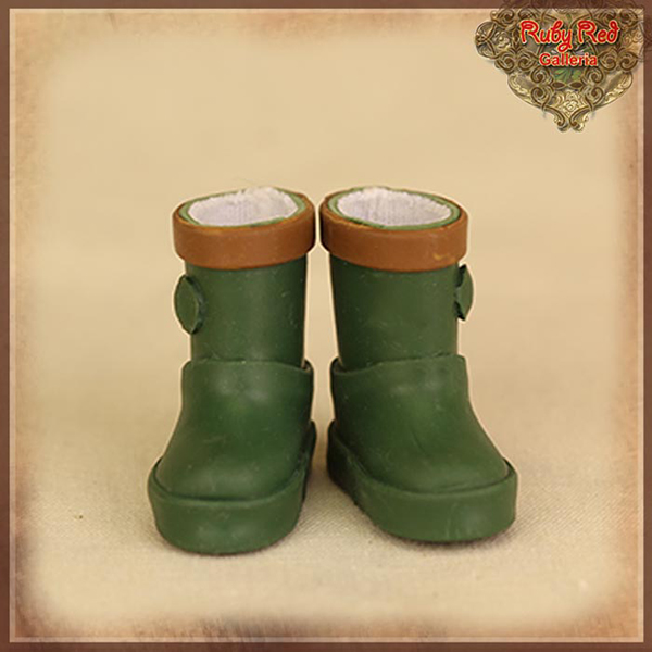 RubyRed Galleria Tiny Forest Green Rain Boots