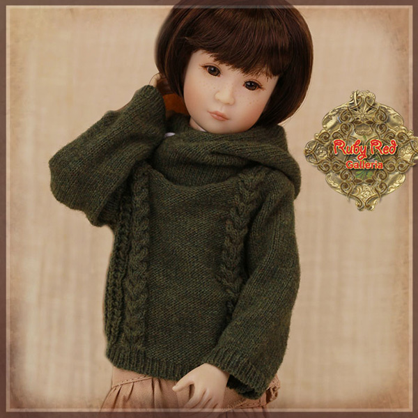 ruby red galleria 12" army green sweater wc0058B