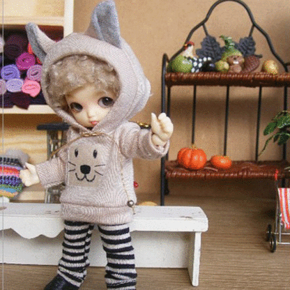 anydoll xsmall puppy hoodie beige