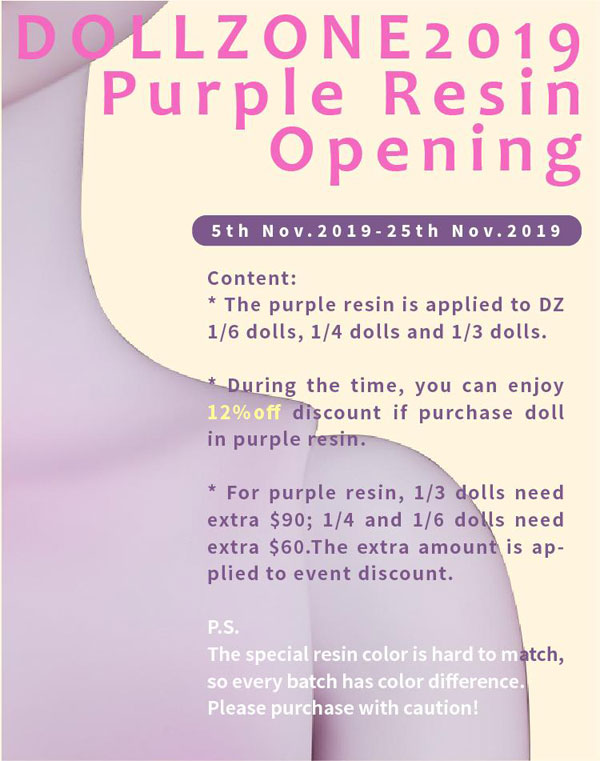 dollzone purple resin event