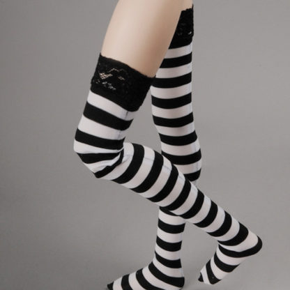 doll more sd rropia black white striped stockings