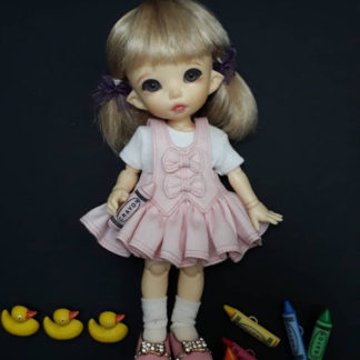 anydoll style small pukifee frill pink dress