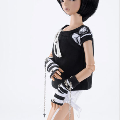 dollmore msd cross buckle stripe arm warmers