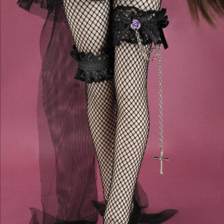dollmore msd chain lace garters black