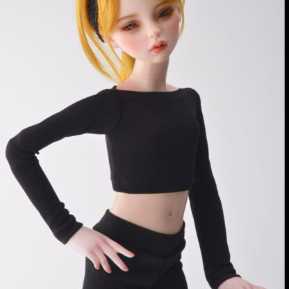 dollmore msd fitted black crop top