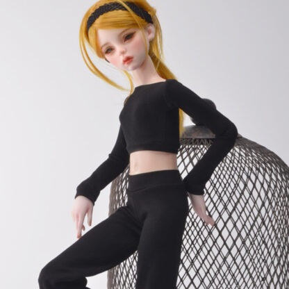 dollmore msd fitted black crop top