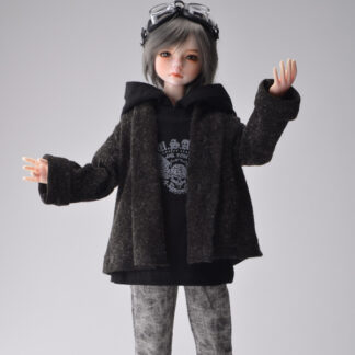 dollmore msd heathered black knit cardigan