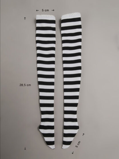 dollmore sd black white stripe stockings