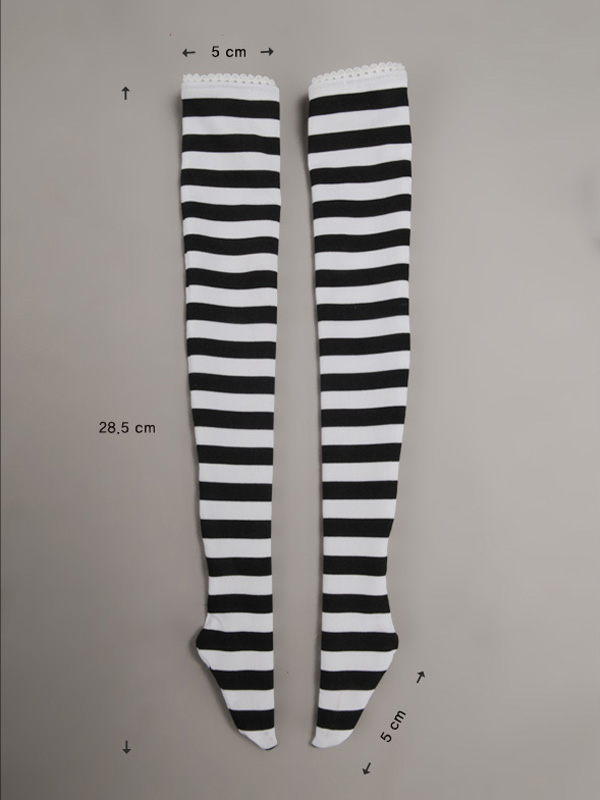 Black & White Striped Stockings for SD – Denver Doll Emporium