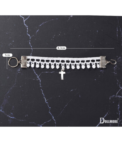 dollmore msd drop cross choker black white