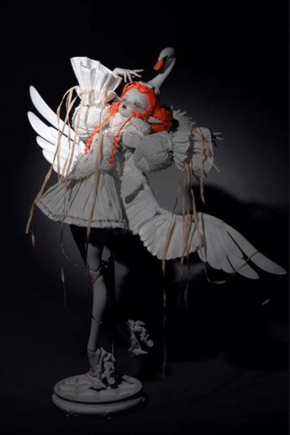 coral reef black white swan