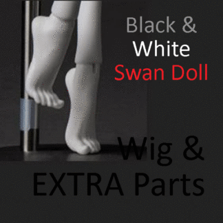 coral reef black white swan wig parts