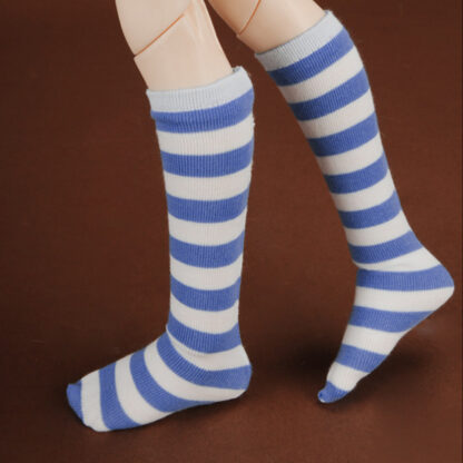 dollmore msd blue white striped knee socks