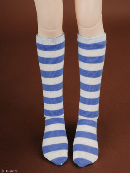 dollmore msd blue white striped knee socks
