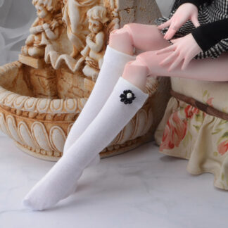 dollmore msd flower knee socks white