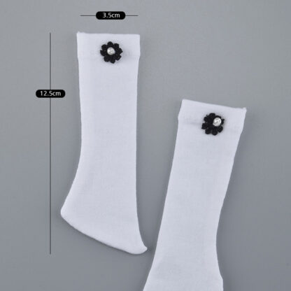dollmore msd flower knee socks white