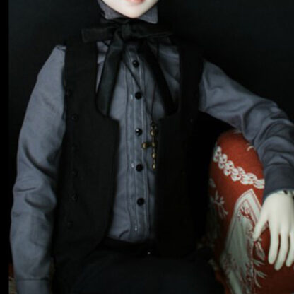 bjd boutique sd gray shirt suede vest