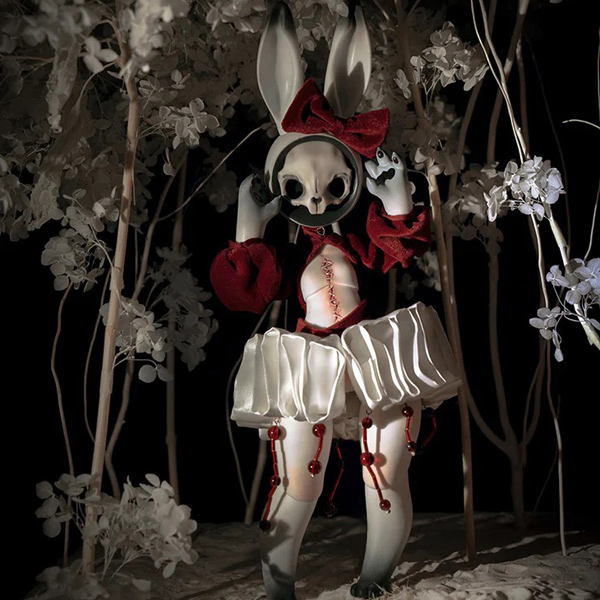 coral reef bjd red rabbit