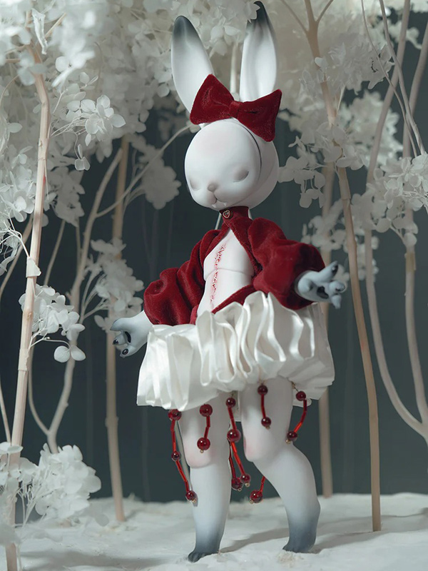 coral reef bjd red rabbit