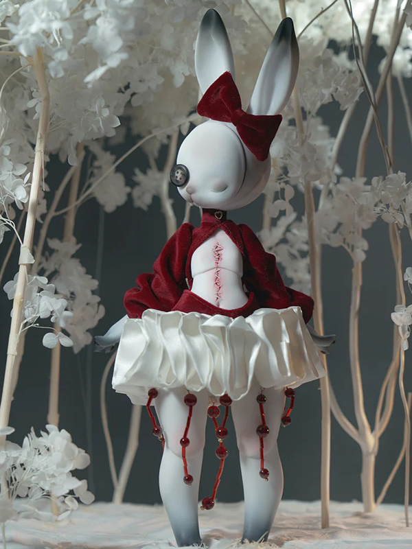 coral reef bjd red rabbit
