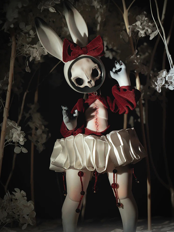 coral reef bjd red rabbit