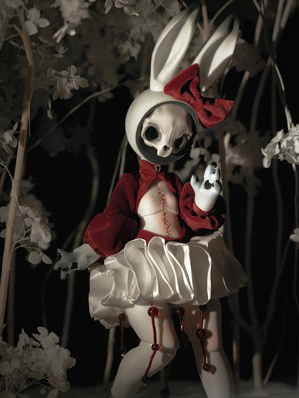 coral reef bjd red rabbit