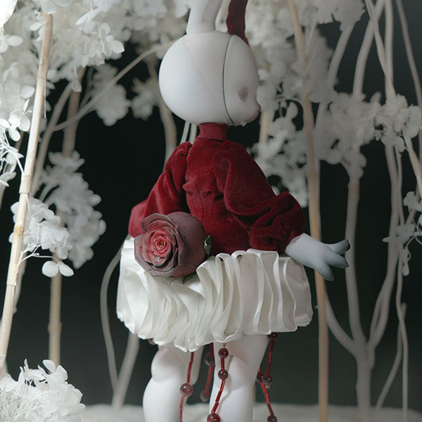 coral reef bjd red rabbit