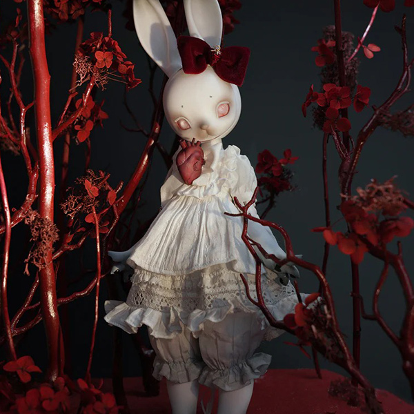 coral reef bjd white rabbit