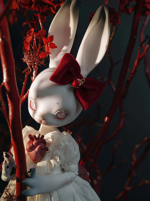 coral reef bjd white rabbit