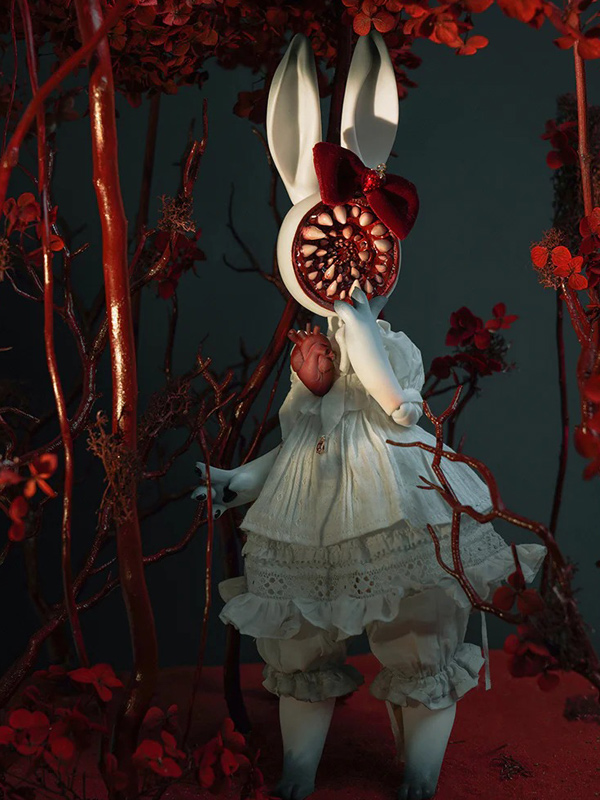 coral reef bjd white rabbit