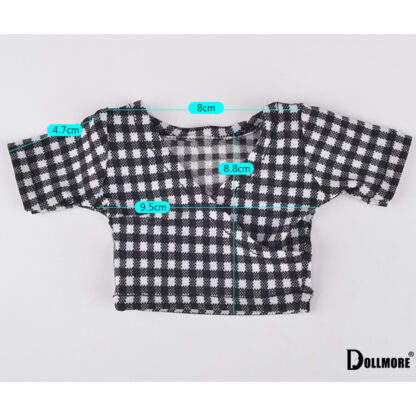 dollmore sd black white check v neck top