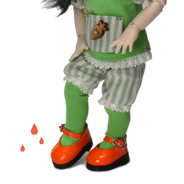 dollmore yo sd basic mary janes orange enamel