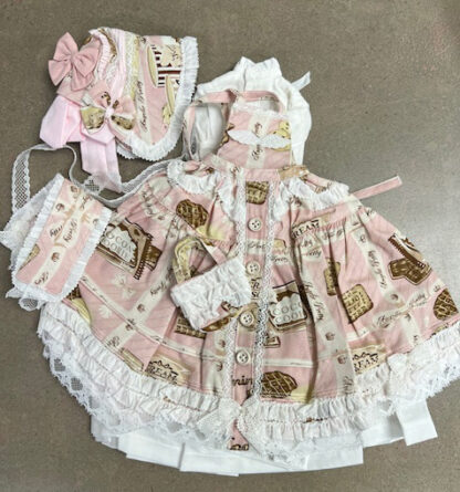 dolly planet msd white pink garden dress