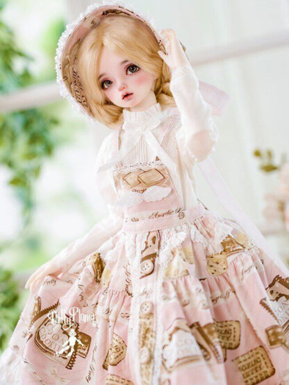 dolly planet msd white pink garden dress
