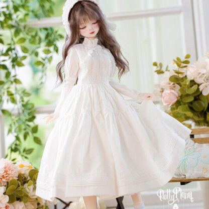 dolly planet msd white pink garden dress