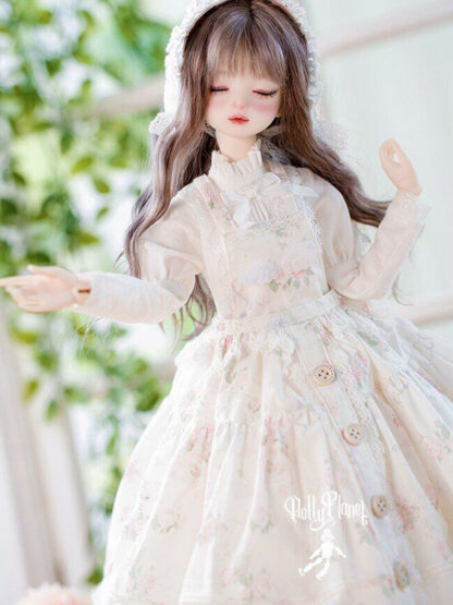 dolly planet msd white pink garden dress