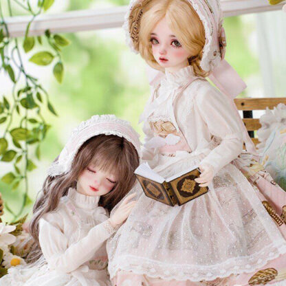dolly planet msd white pink garden dress