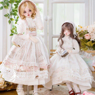 dolly planet msd white pink garden dress