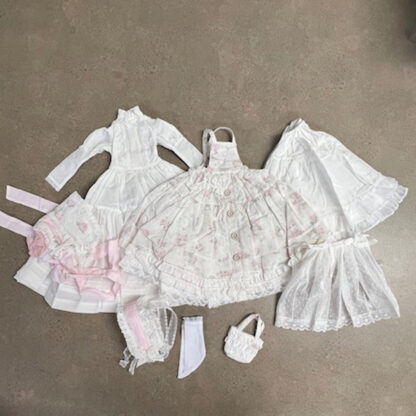 dolly planet msd white pink garden dress