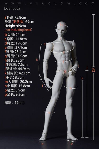 dream valley male body boy 75cm