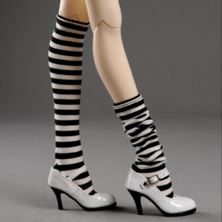dollmore sd black white stripe knee socks