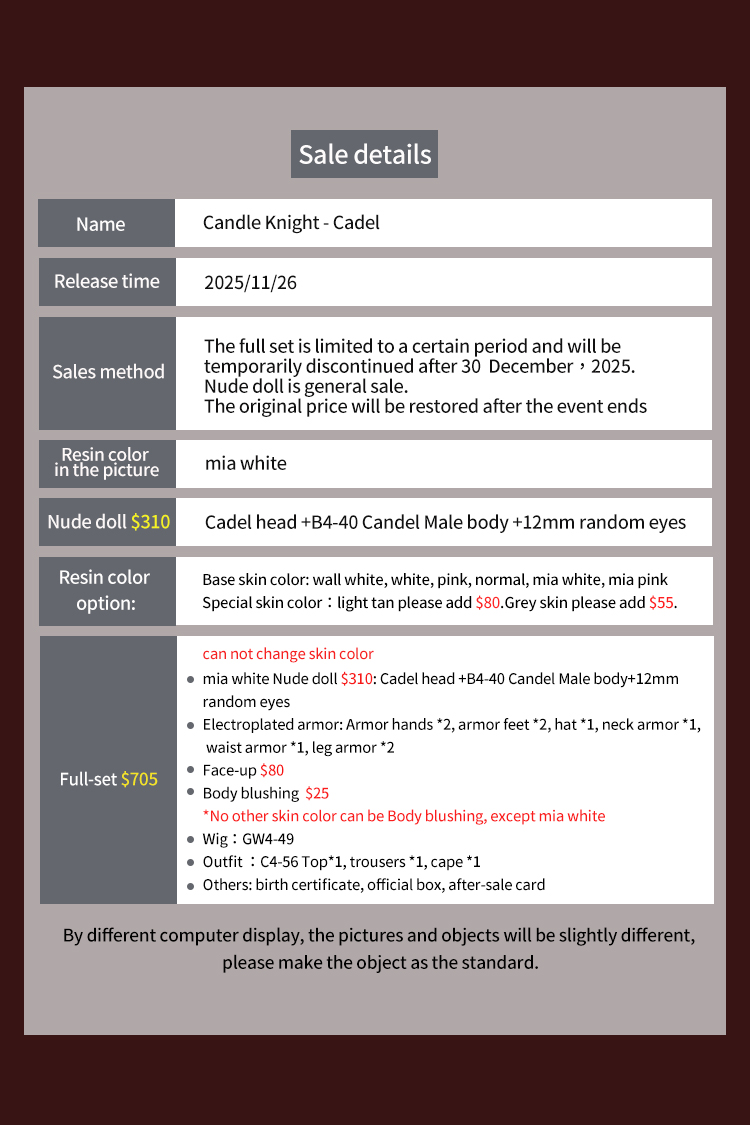 dream valley candle knight cadel